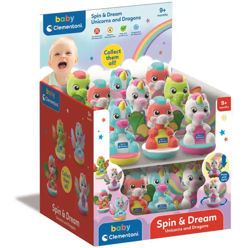 Ajánlat Baby Spin Dream unikornis és sárkány babajáték 1db - Clementoni