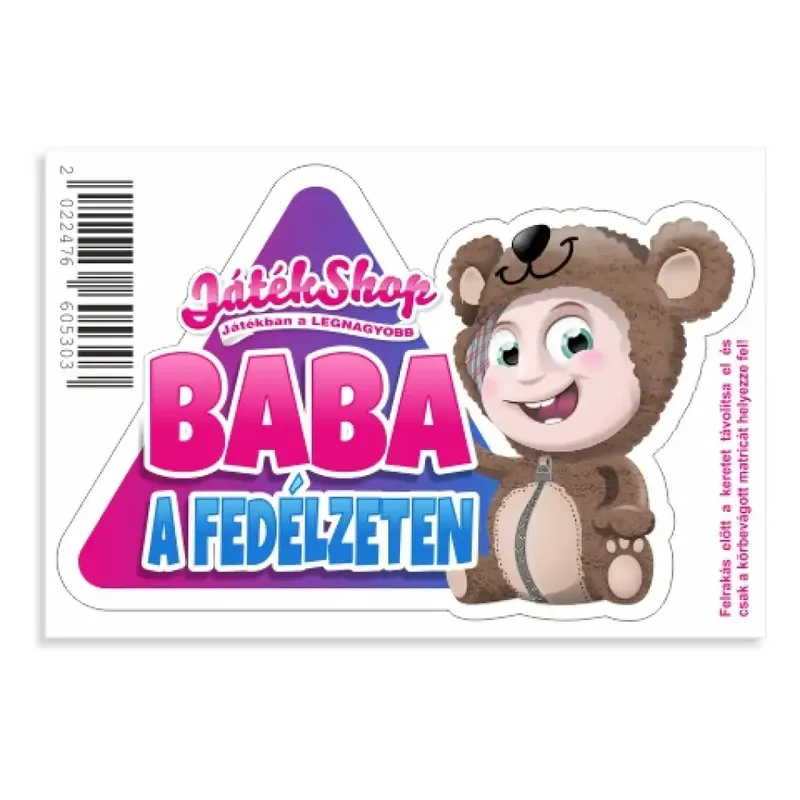 Akció Baba a fedélzeten matrica