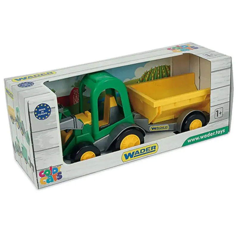 Prémium Homlokrakodós traktor utánfutóval 38cm - Wader