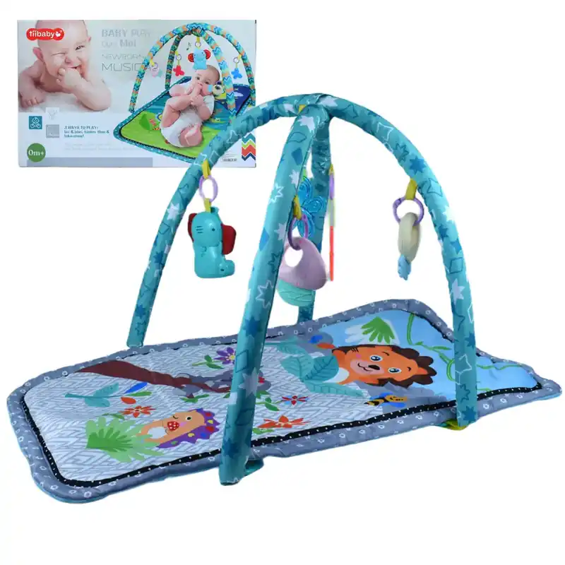 Vidám állatos bébiszőnyeg rágókával és zenével 77x43cm Vedd meg online