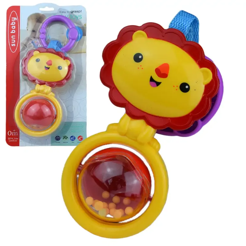 Bestseller Sun Baby Vidám oroszlán BPA mentes bébi csörgő forgó gömmbel