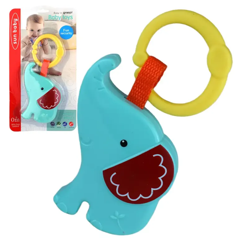 Outlet Sun Baby Vidám elefánt BPA mentes kék bébi csörgő
