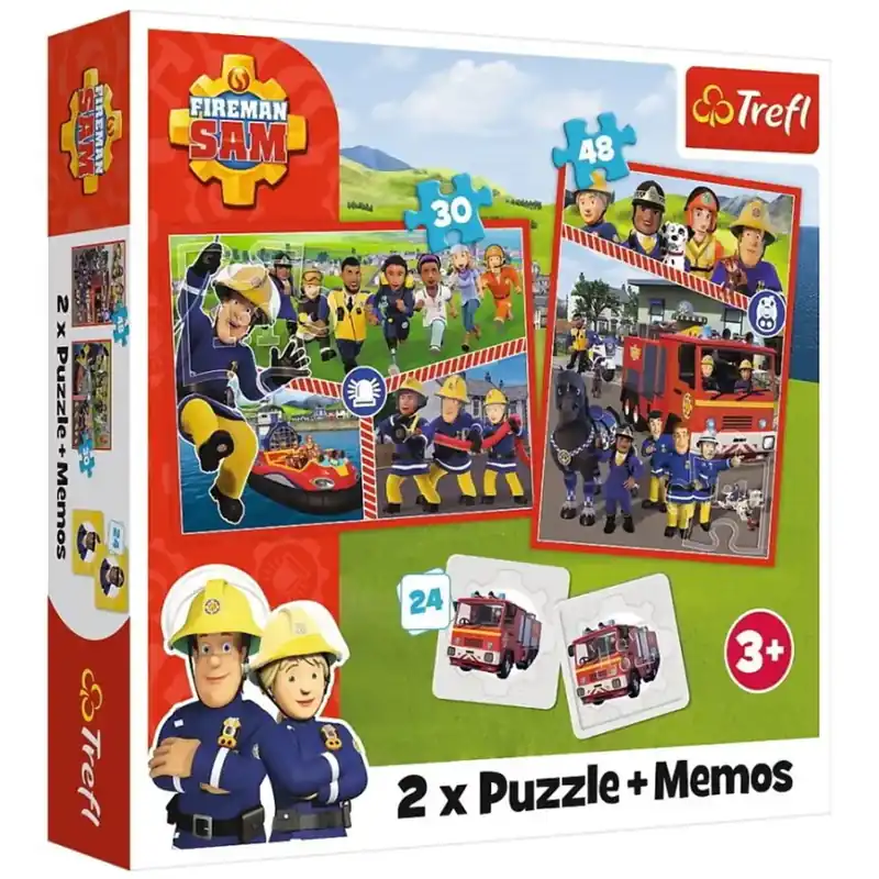 Sam a tűzoltó puzzle és memóriakártya 2 az 1-ben szett - Trefl Expressz szállítás