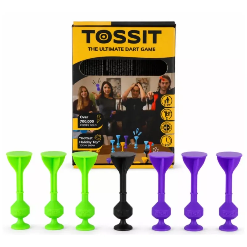 Végkiárusítás Tossit Starter Pack lila-zöld szilikon tapadókorongos darts társasjáték