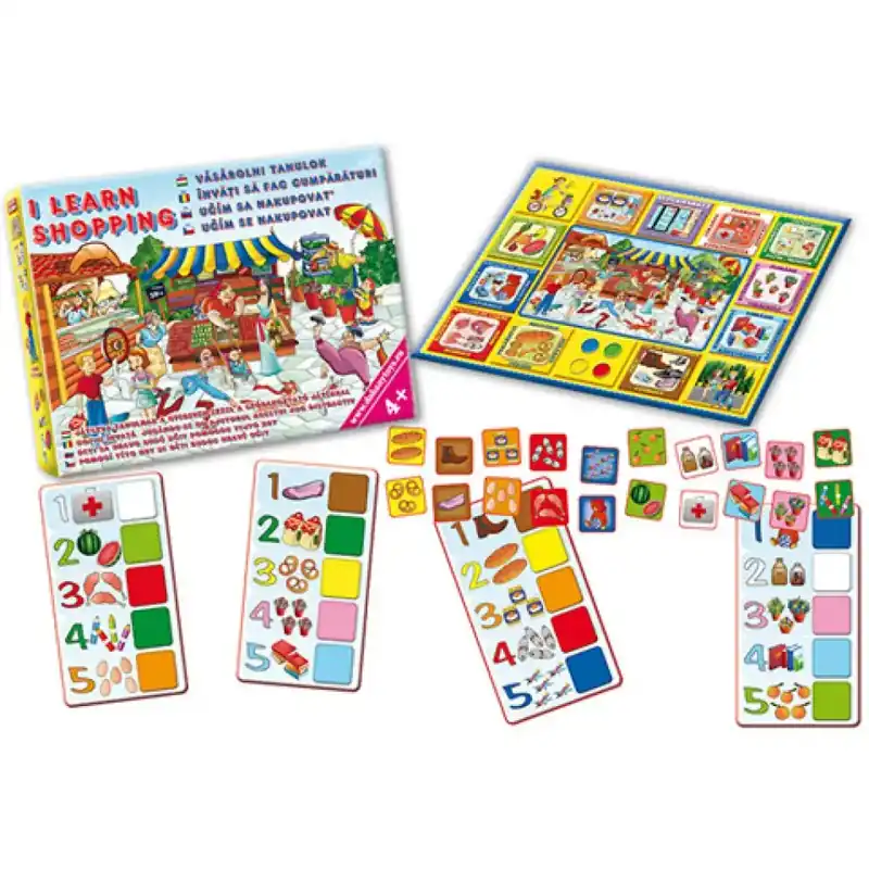 Azonnal elérhető Vásárolni tanulok 4 nyelvű készségfejlesztő társasjáték - D-Toys