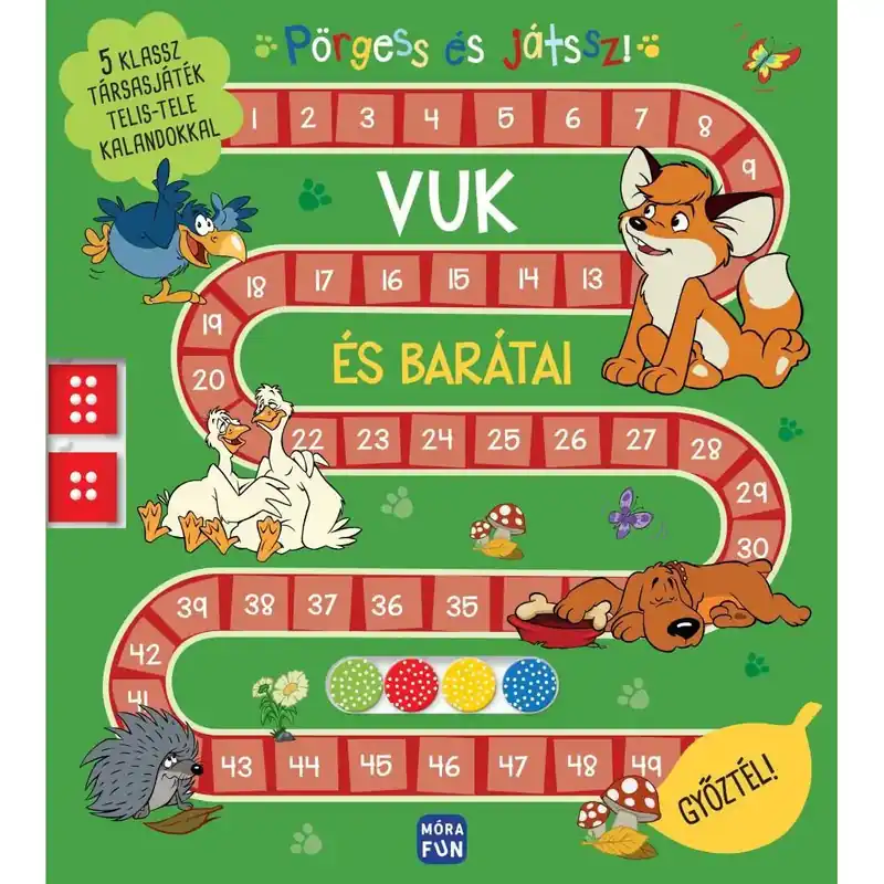Korlátozott ajánlat Móra Pörgess és játssz! - Vuk és barátai 5 klassz társasjáték telis-tele kalandokkal