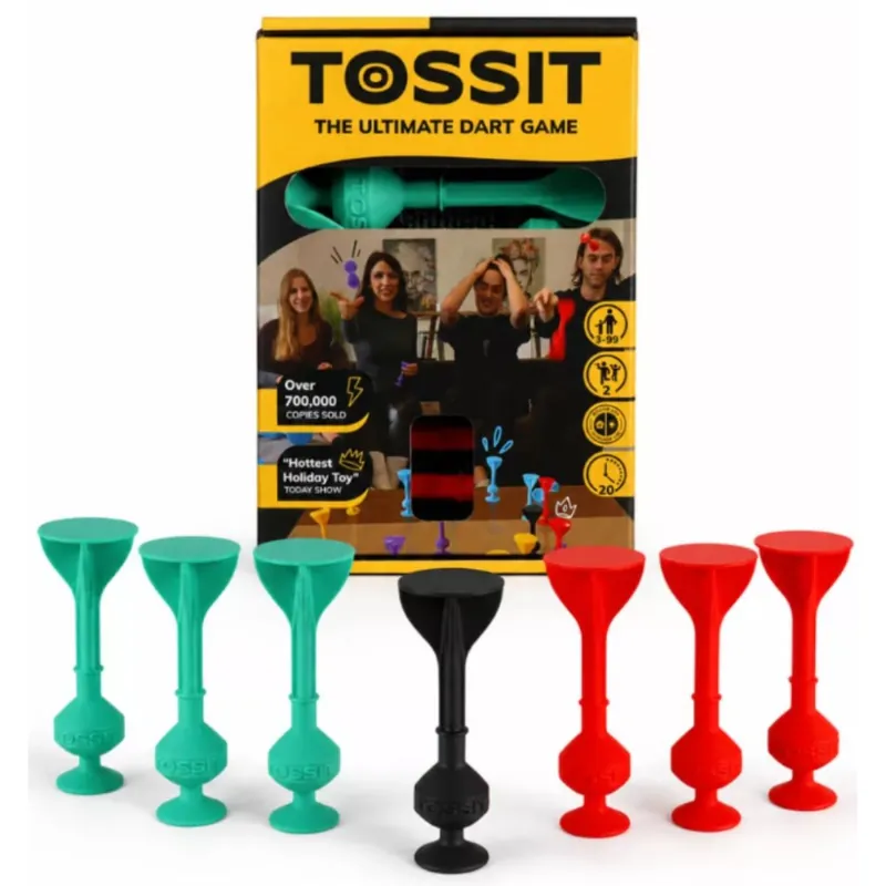 Expressz szállítás Tossit Starter Pack piros-türkiz szilikon tapadókorongos darts társasjáték