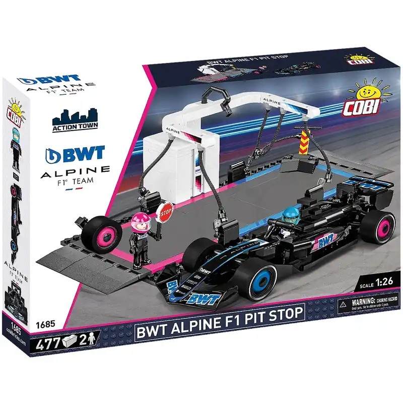 Ne maradj le COBI BWT Alpine F1 boxutca versenyautóval építőjáték (1685)