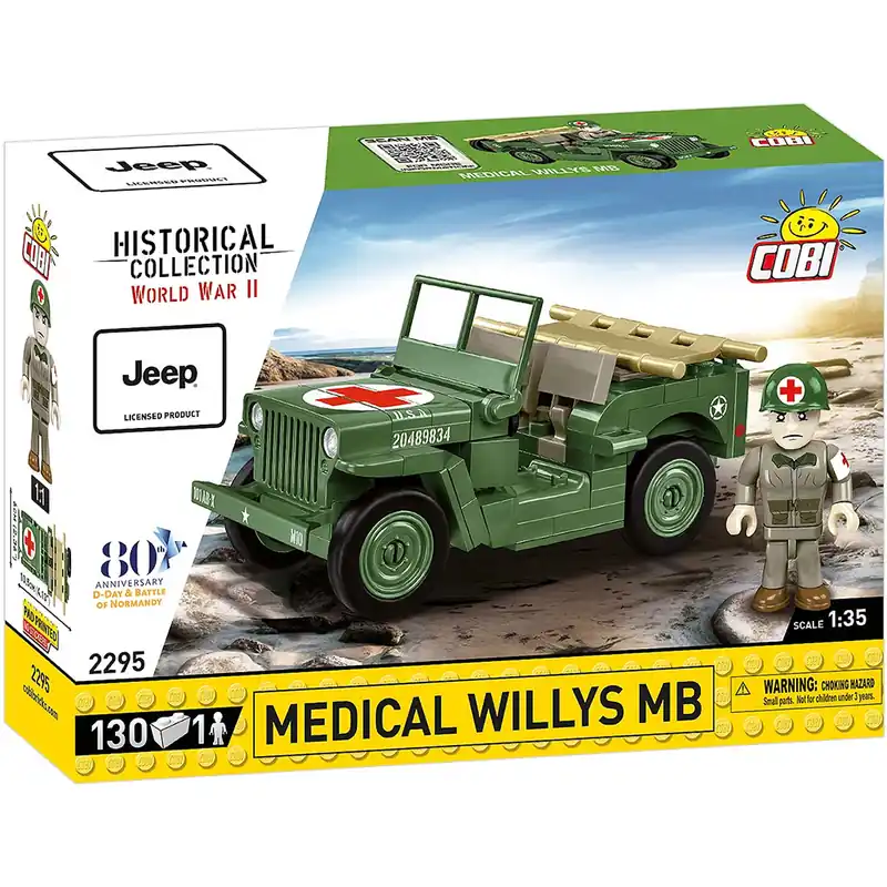 Népszerű COBI Medical Willys MB jármű építőjáték (2295)