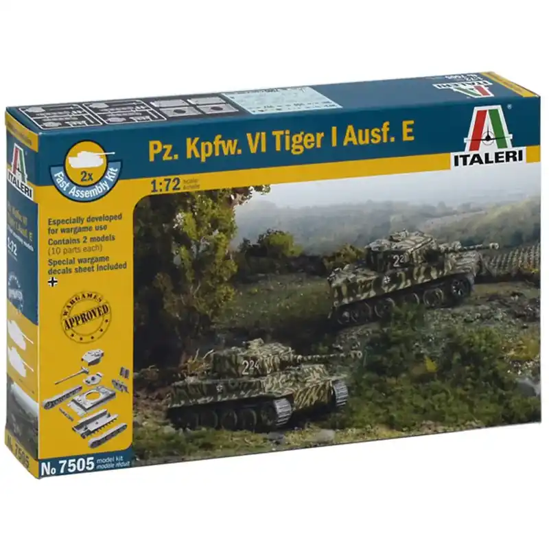 Csak ma Italeri 1/72 Pz. Kpfw. VI Tiger I Ausf. E Tigris tank 2db-os makett szett