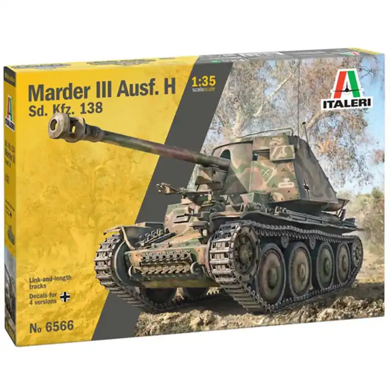 Italeri 1/35 Marder III Ausf. H Sd.Kfz.138 tank makett Alacsony ár