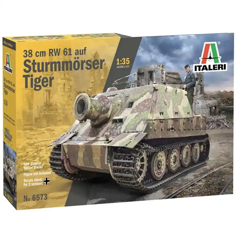 Végkiárusítás Italeri 1/35 38 cm RW 61 auf STURMMORSER TIGER tank makett
