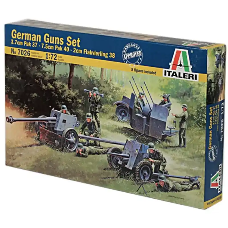 Különleges ajánlat Italeri 1/72 German Guns Set tüzérségi fegyverek makett