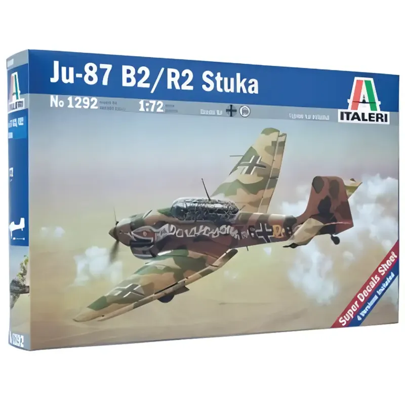 Exkluzív ajánlat Italeri 1/72 Ju-87 B2/R2 Stuka zuhanóbombázó repülőgép makett