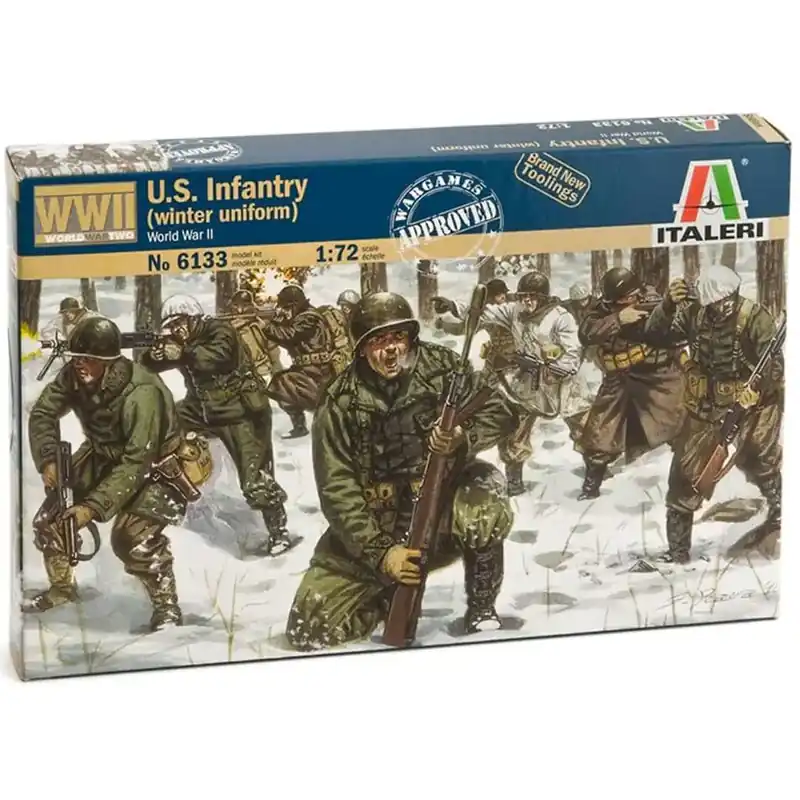 Italeri 1/72 U.S. Infantry WWII. Winter Uniform - téli egyenruhás katona figurák makett Biztonságos fizetés