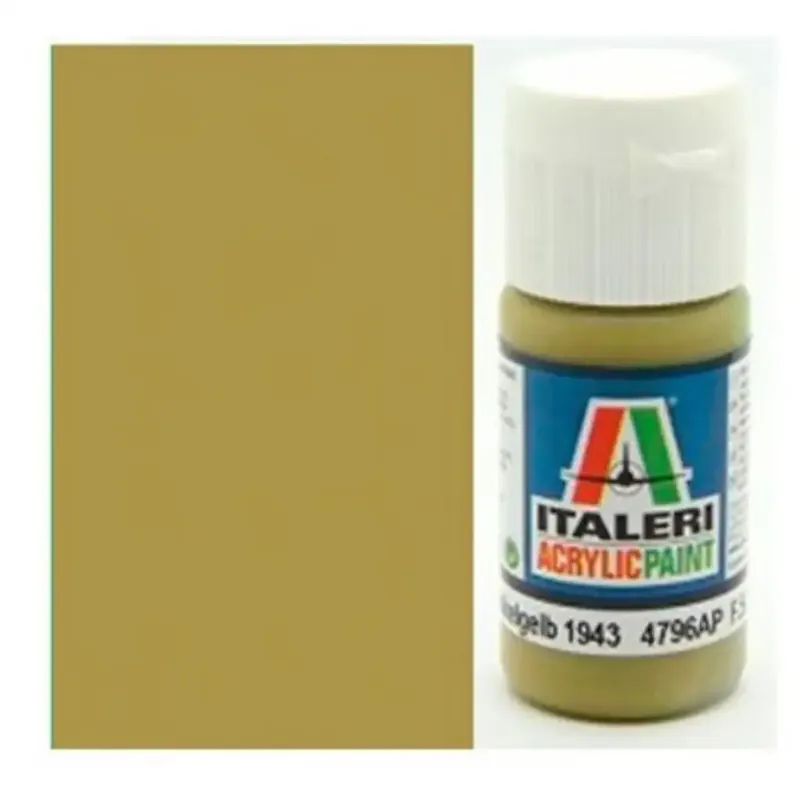 Végkiárusítás Italeri Flat Panzer Dunkelgelb 1943 (4796AP) – Matt páncélos sötétsárga makett festék 20ml