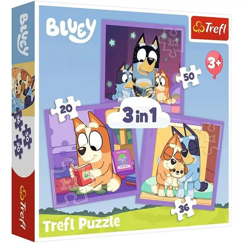 Kiárusítás Bluey 3 az 1-ben 20-36-50db-os puzzle - Trefl