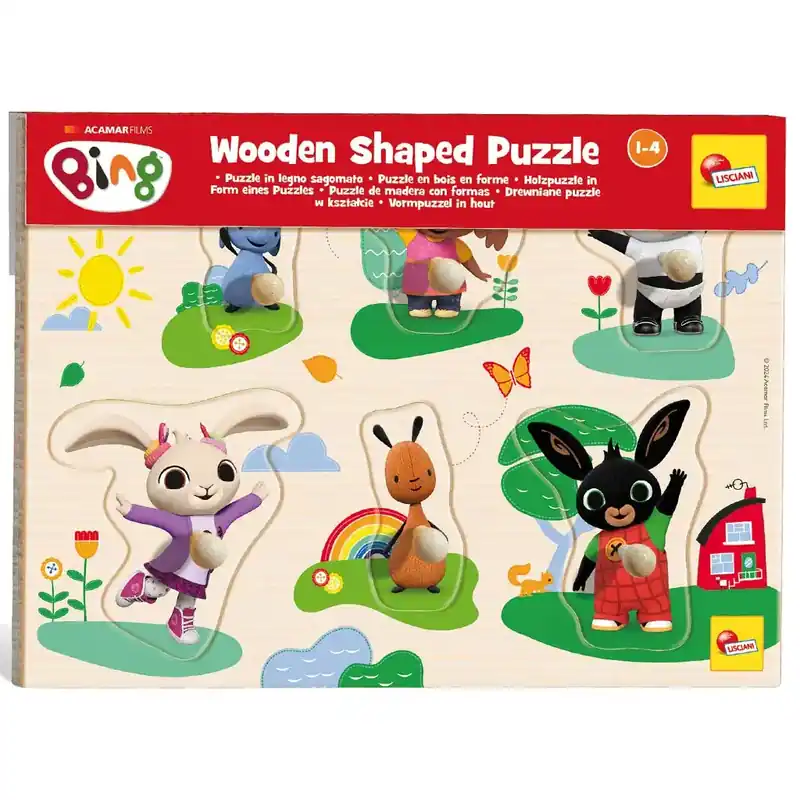 Bing és barátai 6db-os fa formaillesztő puzzle - Lisciani Kiárusítás