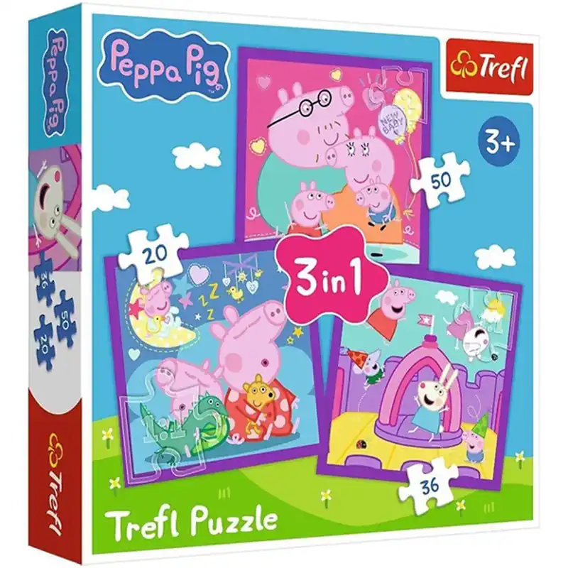 Szuper ajánlat Peppa malac 3 az 1-ben 20-36-50db-os puzzle - Trefl