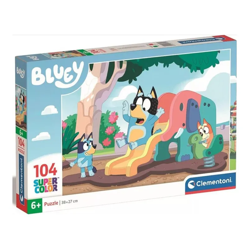 Biztonságos fizetés Bluey kutya csúszdázik 104 db-os Supercolor puzzle - Clementoni