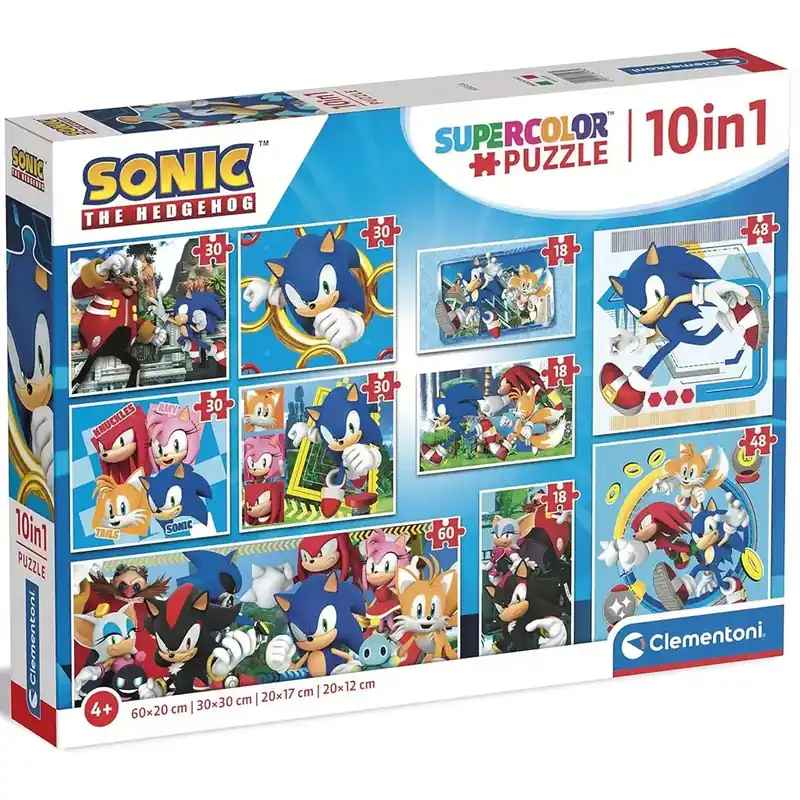 Népszerű Sonic a sündisznó 10 az 1-ben supercolor puzzle - Clementoni