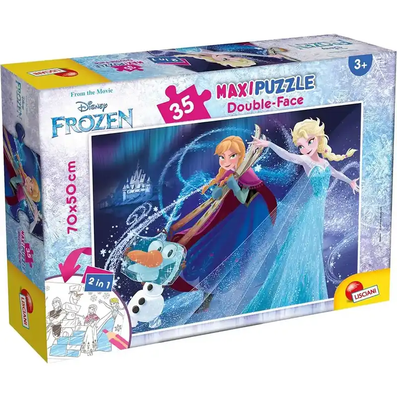 Alacsony ár Jégvarázs 2 az 1-ben 35db-os maxi puzzle és színező 70x50cm - Lisciani