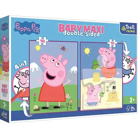 Outlet Peppa malac kétoldalas 4 az 1-ben Baby Maxi puzzle 2x10db-os - Trefl