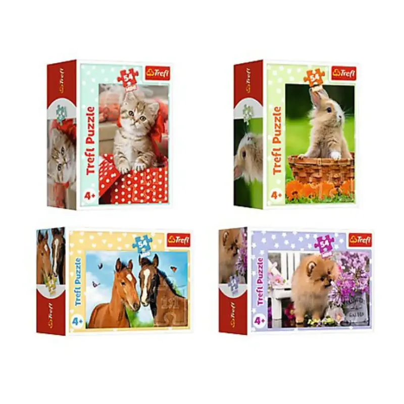 Bájos állatok 54db-os mini puzzle 4 féle - Trefl Gyors kiszállítás