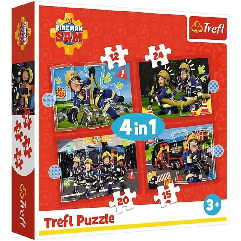 Kedvezmény Sam a tűzoltó 4 az 1-ben 12-15-20-24db-os puzzle - Trefl