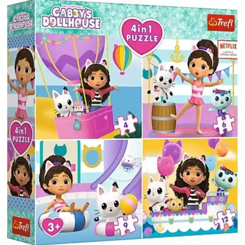 Ne maradj le Gabi babaháza 4 az 1-ben 12-9-6-4db-os puzzle - Trefl
