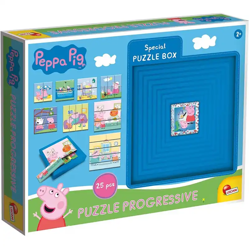 Peppa malac 8 az 1-ben 25db-os progresszív puzzle - Lisciani Legnépszerűbb
