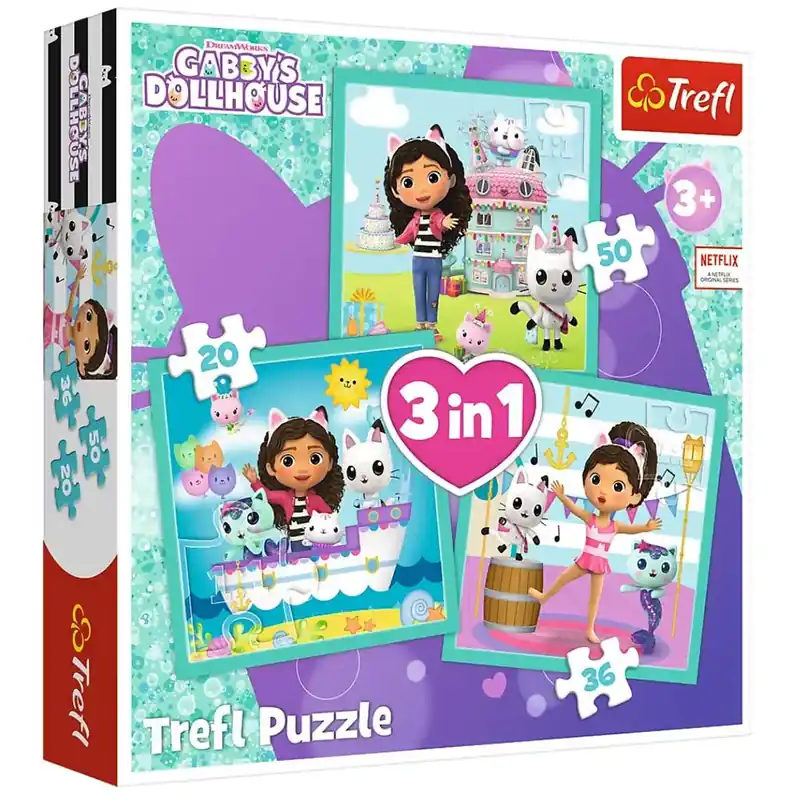 Biztonságos vásárlás Gabi babaháza Tevékenységek 3 az 1-ben puzzle - Trefl