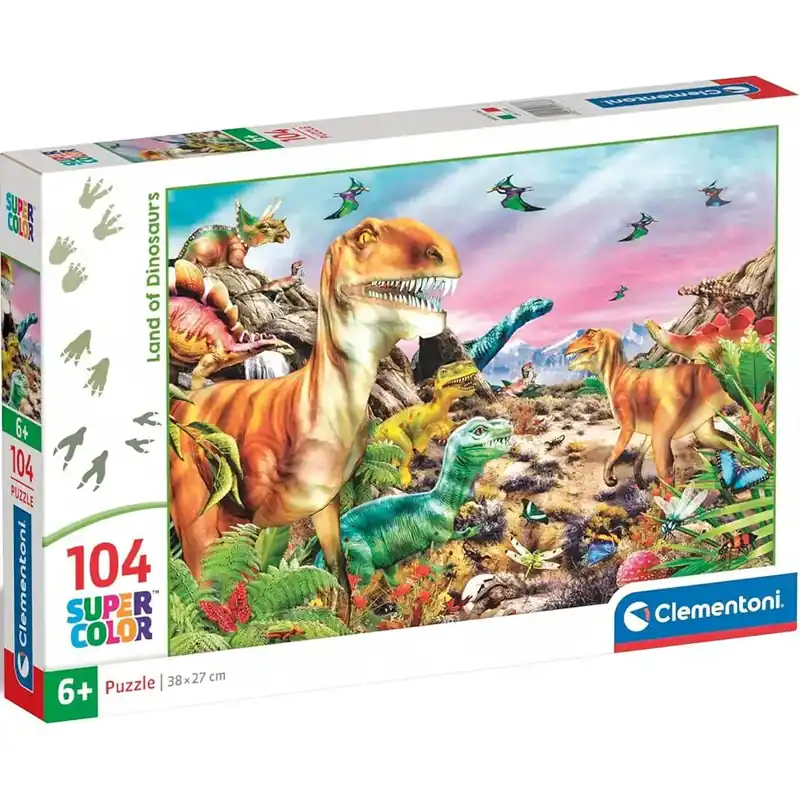 Expressz kézbesítés Dinoszauruszok földje 104db-os Supercolor puzzle - Clementoni