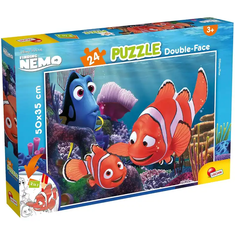 Némó nyomában 2 az 1-ben 24db-os puzzle és színező 50x35cm - Lisciani Akciós ár