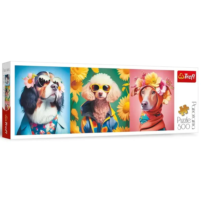 Akciós ár Kutya divatbemutató panoráma puzzle 500db-os - Trefl