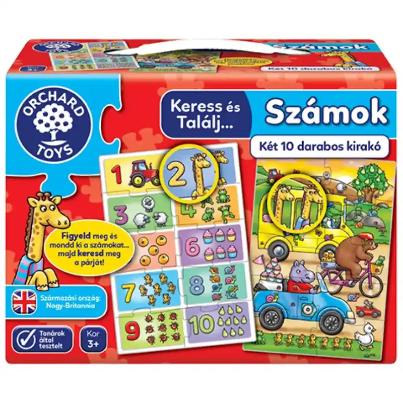 Keress és találj... Számok 2x10db-os oktató puzzle Biztonságos fizetés