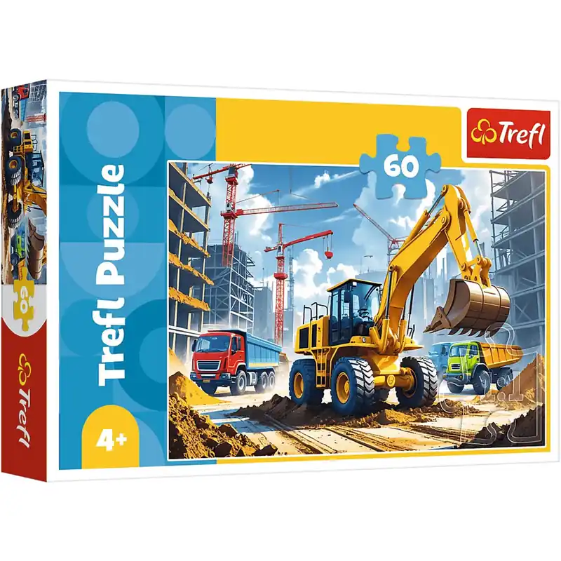 Expressz kézbesítés Kotró-rakodó traktor 60 db-os puzzle - Trefl