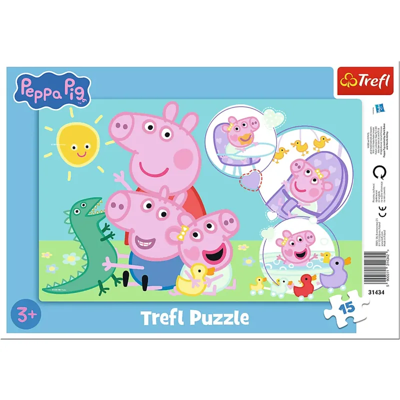 Vásárlói kedvenc Peppa malac családi móka 15db-os keretes puzzle - Trefl