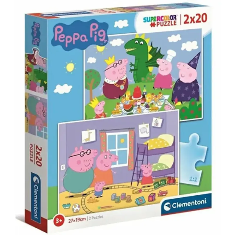 Biztonságos fizetés Peppa malac Supercolor 2 az 1-ben puzzle 2x20db-os - Clementoni