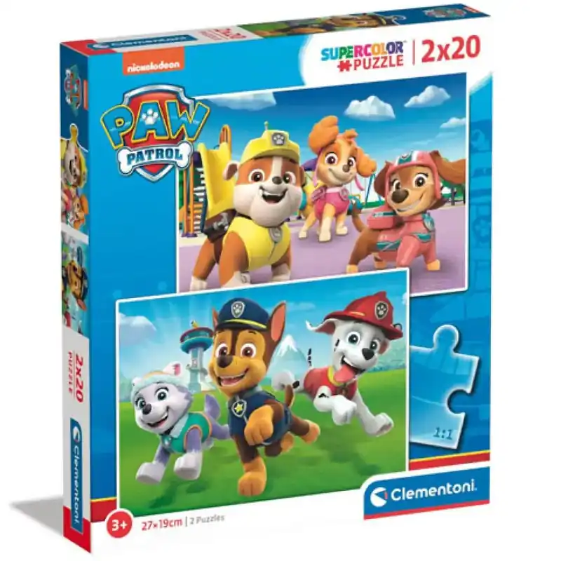 Outlet Mancs őrjárat Supercolor 2 az 1-ben 2x20db-os puzzle - Clementoni