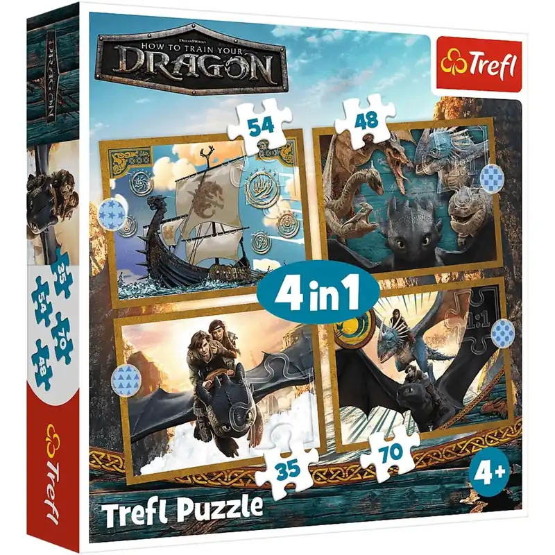 Bestseller Így neveld a sárkányodat 4 az 1-ben puzzle - Trefl