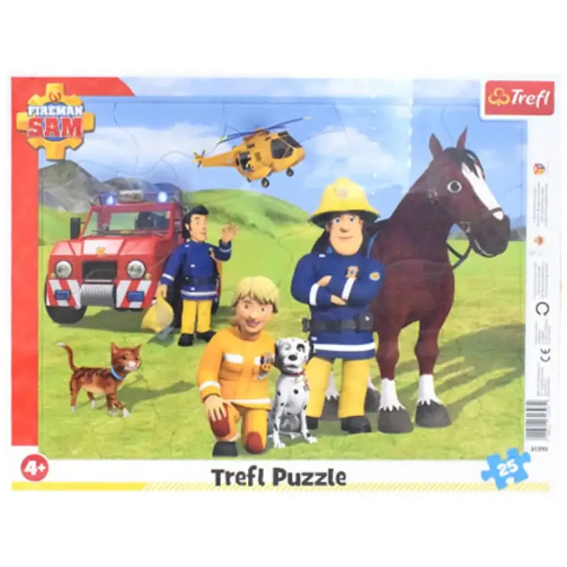 Sam a tűzoltó Mindig őrségben 25 db-os keretes puzzle - Trefl Újdonság