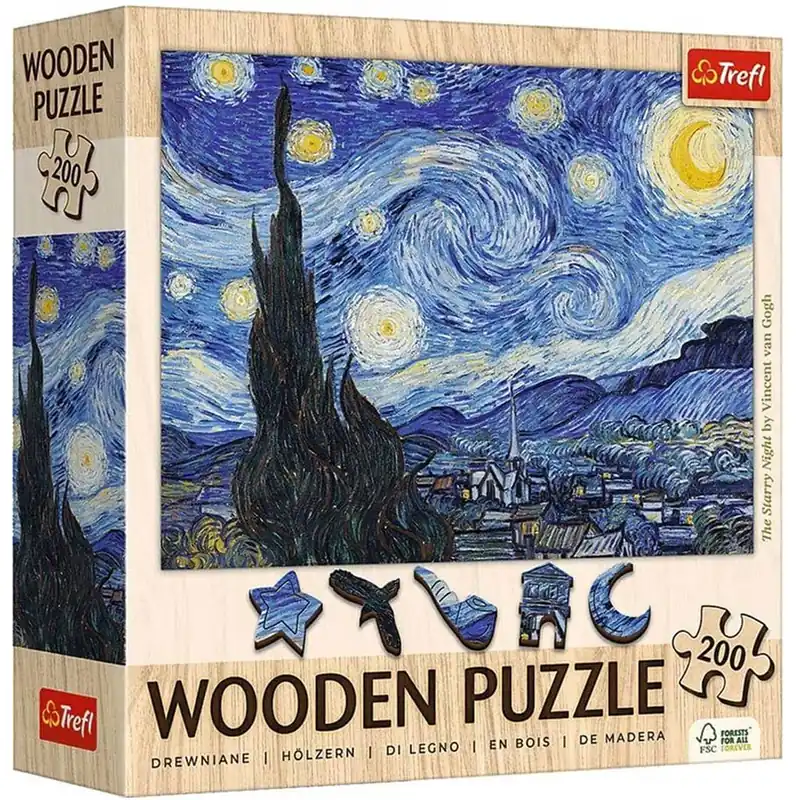 Van Gogh Csillagos éj 200db-os fa puzzle - Trefl Outlet