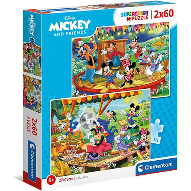 Mickey egér Supercolor 2 az 1-ben puzzle 2x60db-os - Clementoni Gyors szállítás