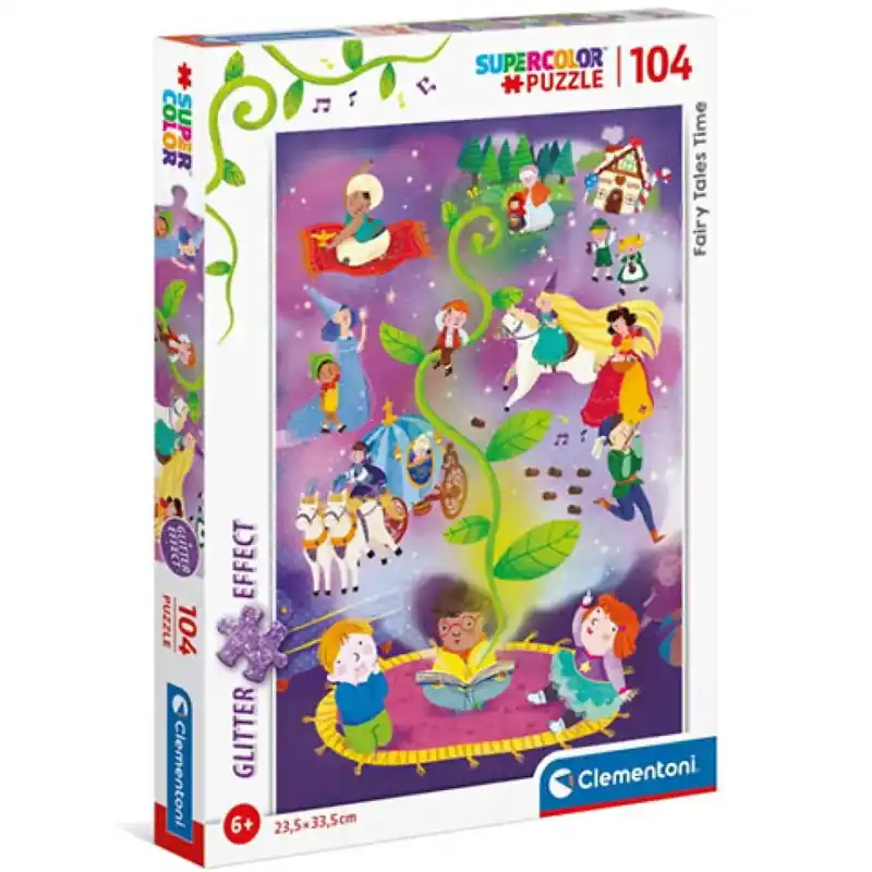 Szezonális akció Mese idő Supercolor csillámos-puzzle 104db-os - Clementoni