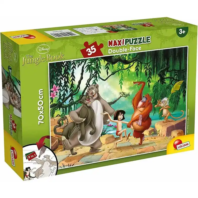 A Dzungel könyve 2 az 1-ben 35db-os maxi puzzle és színező 70x50cm - Lisciani Biztonságos vásárlás