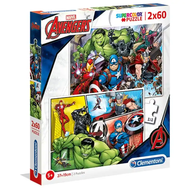 Vásárlói kedvenc Marvel Bosszúállók Supercolor 2 az 1-ben puzzle 2x60db-os - Clementoni