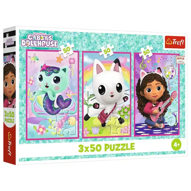 Rendeld meg most Gabi babaháza Gabival és a cicákkal 3x50db-os puzzle - Trefl