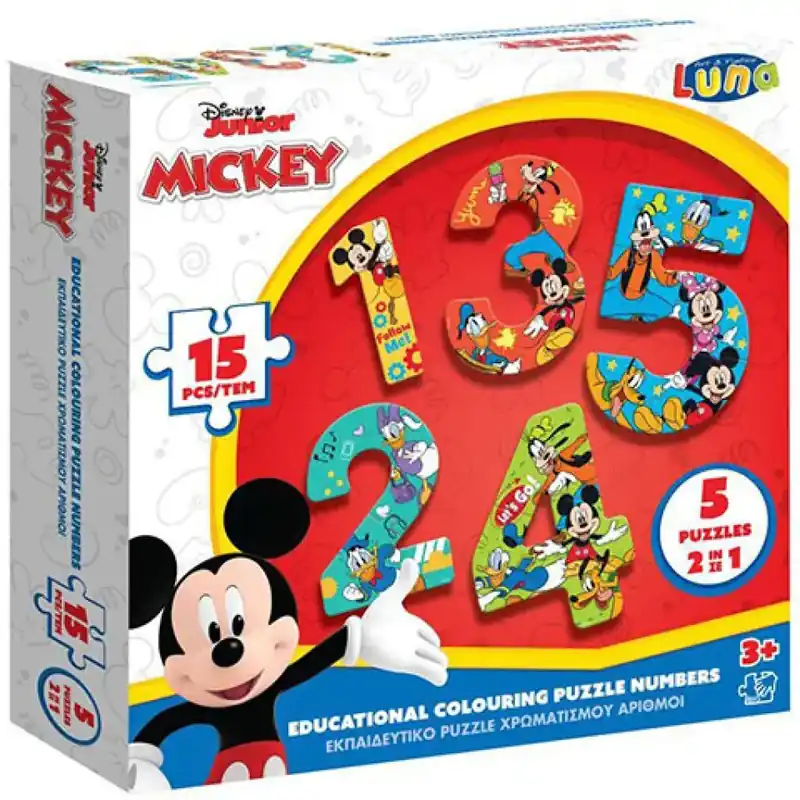 Árengedmény Mickey egér számok puzzle 15db-os