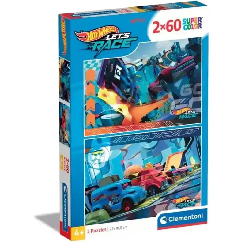 Különleges ajánlat Hotwheels 2x60db-os Supercolor puzzle - Clementoni